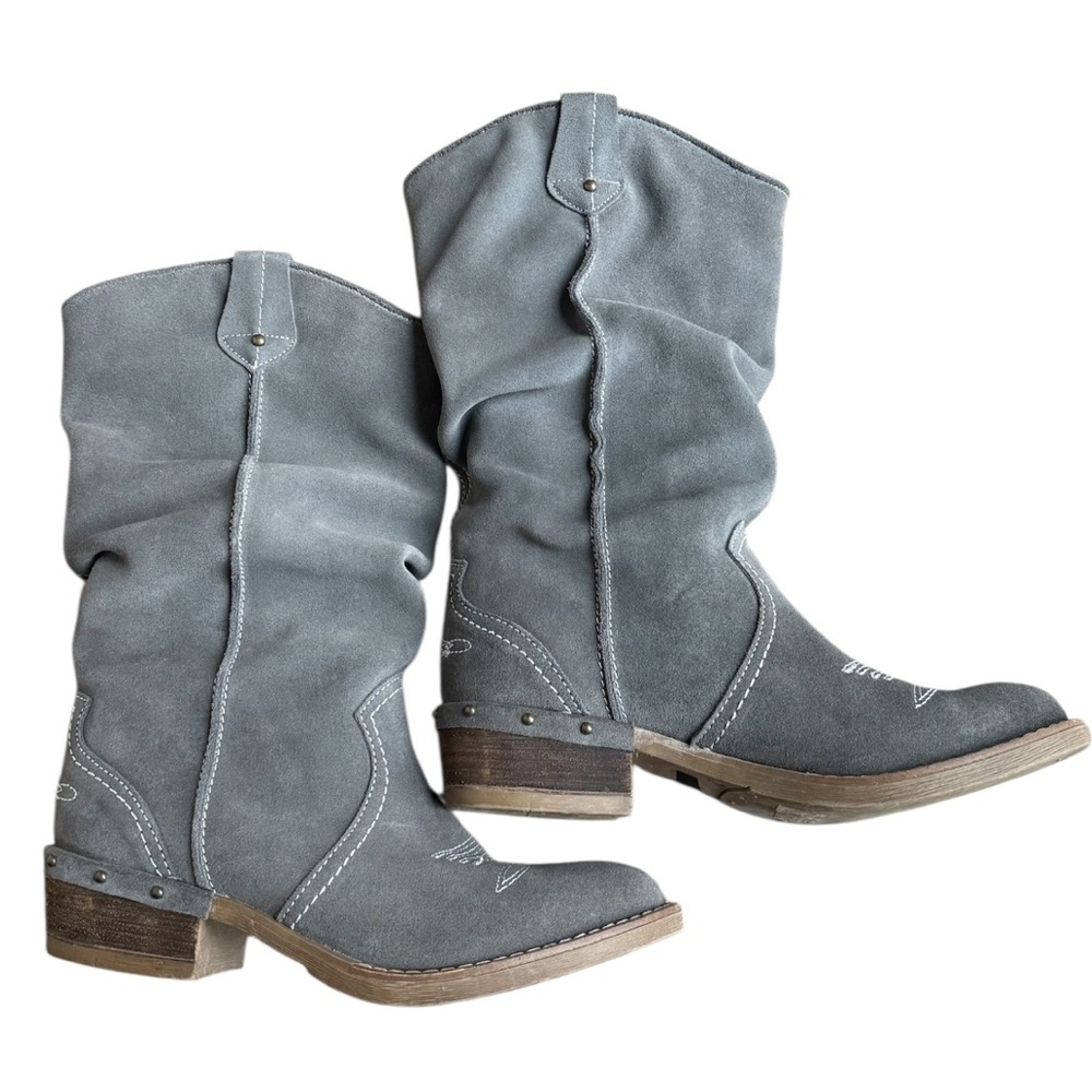 Sundance western cowgirl Etta Tall boots size 41 US 9.5/10 women gray suede